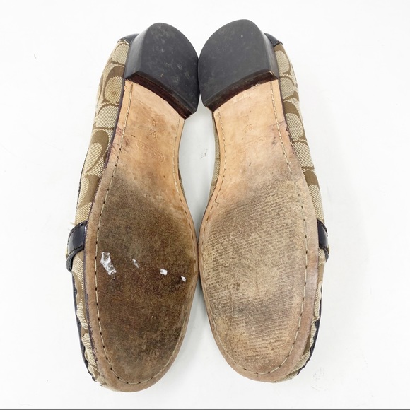 Coach Loafers CC Logo Monogram Jacquard Tan 9.5 - Picture 15 of 15